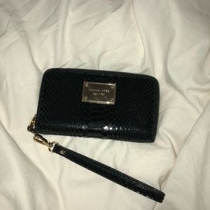 Michael Kors snakeskin wristlet
